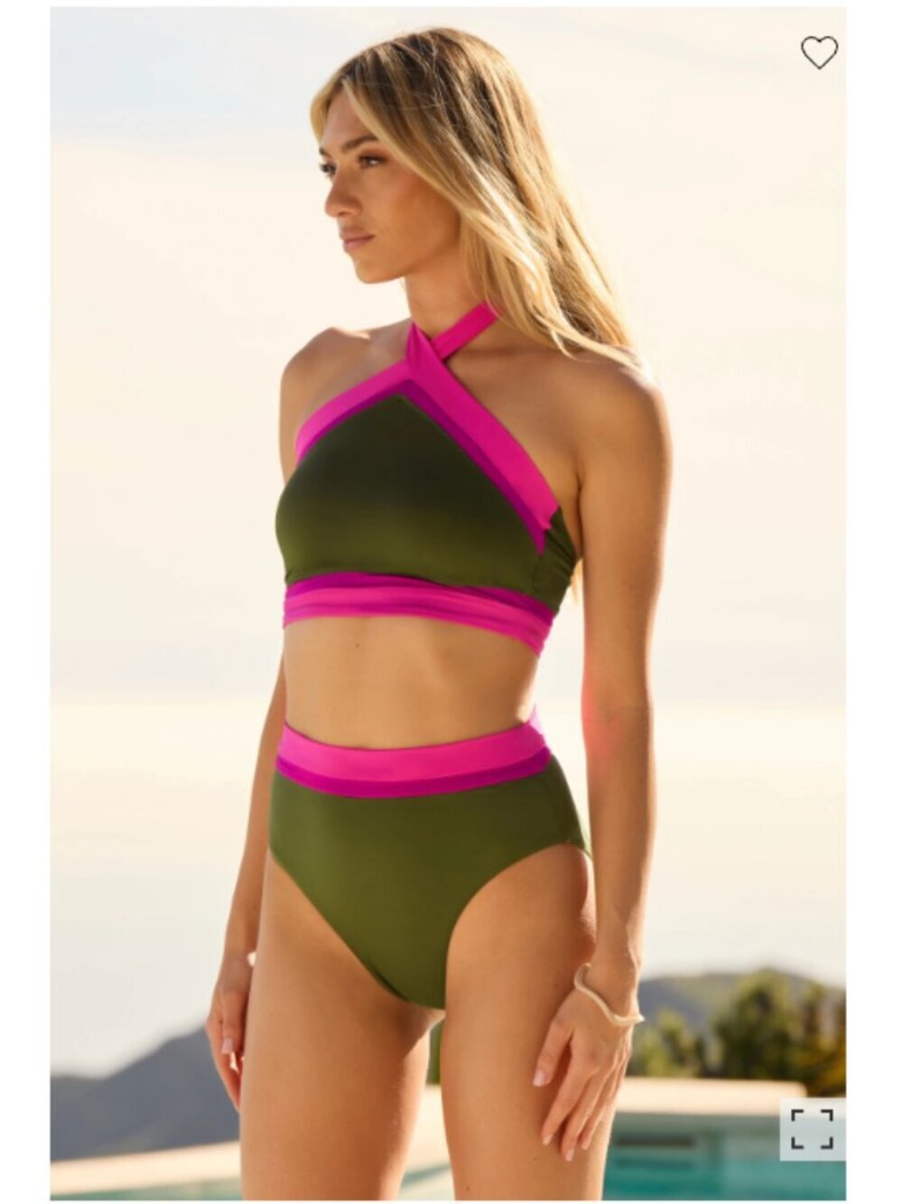 NEW Trina Turk Monaco High Neck Bikini Size 10 and Size 12 Bottoms Set